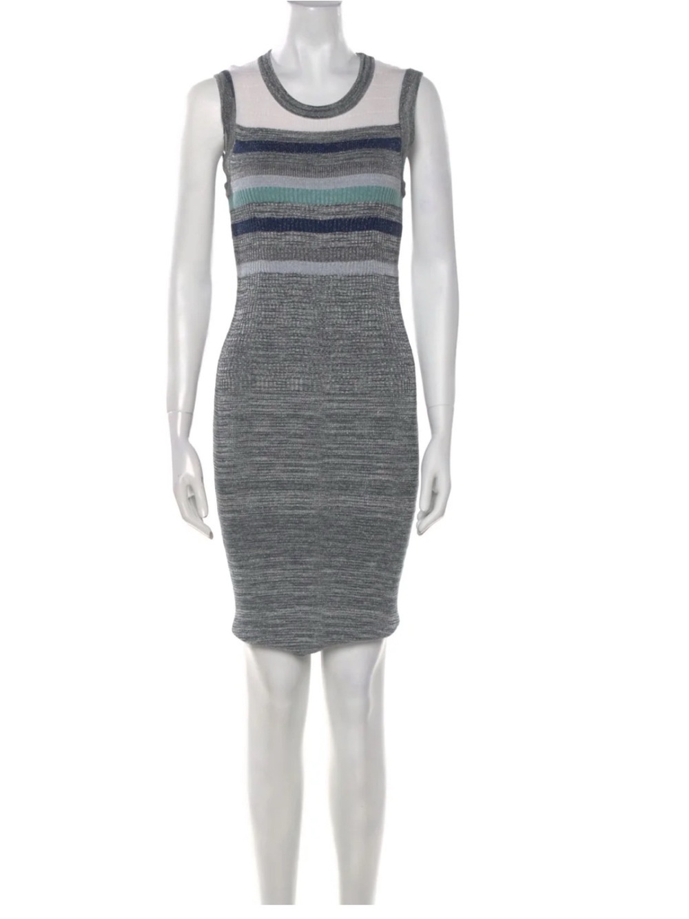 Chanel Gray and Blue Midi Dress